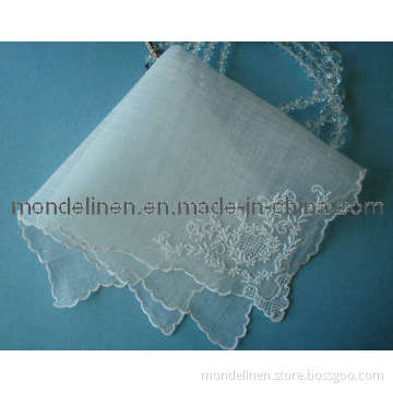 Linen Handkerchief with Embroidery on Corner (LH-01)